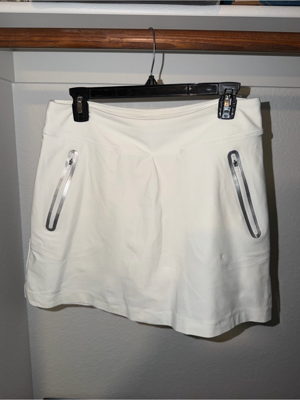 Nike Golf Tour Performance Dri-Fit Skort White 2 Zip Pockets Athletic Skirt